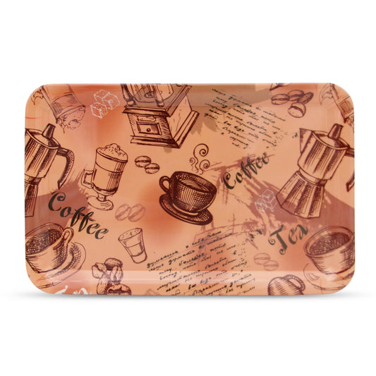 SUPERWARE | Pure Melamine | Retro Tray Set - Coffee House | Set Of 3 Pcs.| Stain Free, Glazed Finish