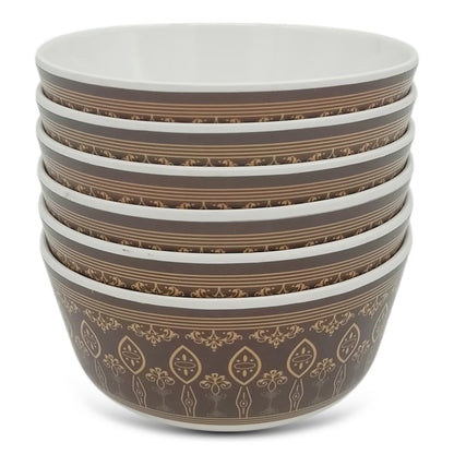 SUPERWARE | Pure Melamine | Bowl Set - Royal Golden Brown 4" | 6 Nos. | Stain Free, Glazed Finish