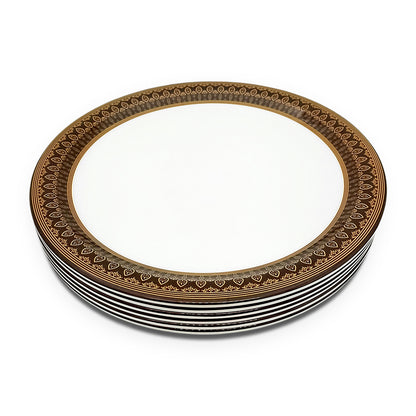 SUPERWARE | Pure Melamine | Buffet Plate Set –  Royal Golden Brown (12.5”) | 6 Nos. | Stain Free, Glazed Finish