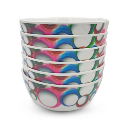 SUPERWARE | Pure Melamine | Bowl Set - Bubble Fringe 4" | 6 Nos. | Stain Free, Glazed Finish