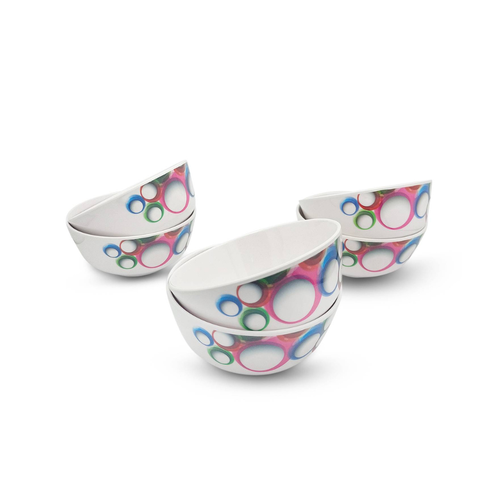 SUPERWARE | Pure Melamine | Katori Set - BUBBLE FRINGE (3.5") | 6 Nos.| Stain Free, Glazed Finish