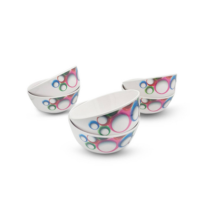 SUPERWARE | Pure Melamine | Bowl Set - Bubble Fringe 4" | 6 Nos. | Stain Free, Glazed Finish