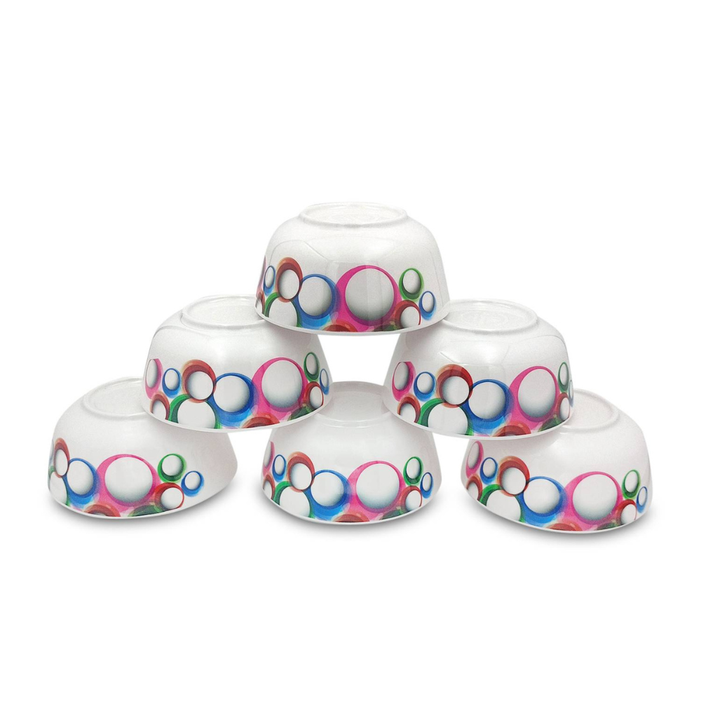 SUPERWARE | Pure Melamine | Bowl Set - Bubble Fringe 4" | 6 Nos. | Stain Free, Glazed Finish