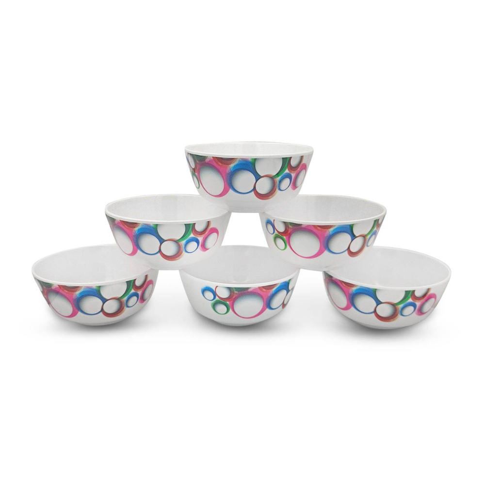 SUPERWARE | Pure Melamine | Katori Set - BUBBLE FRINGE (3.5") | 6 Nos.| Stain Free, Glazed Finish