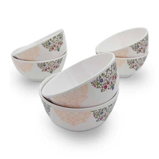 SUPERWARE | Pure Melamine | Katori Set - ETHNIC ART (3.5") | 6 Nos.| Stain Free, Glazed Finish