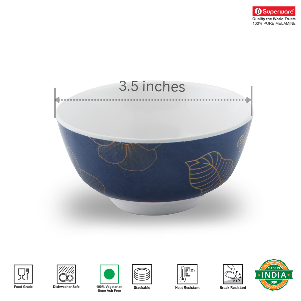 SUPERWARE | Pure Melamine | Katori Set - Harmony (3.5") | 6 Nos.| Stain Free, Glazed Finish