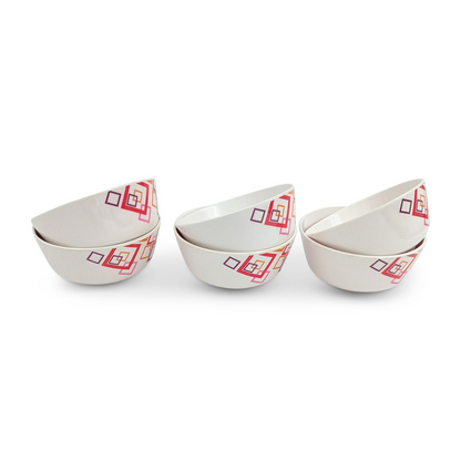 SUPERWARE | Pure Melamine | Katori Set - INDIAN SQUARE (3.5") | 6 Nos.| Stain Free, Glazed Finish
