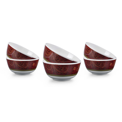 SUPERWARE | Pure Melamine | Katori Set - ORNAMENTAL (3.5") | 6 Nos. | Stain Free, Glazed Finish