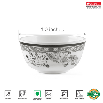 SUPERWARE, Bowl Set - SILVER LACE | 6 Nos.
