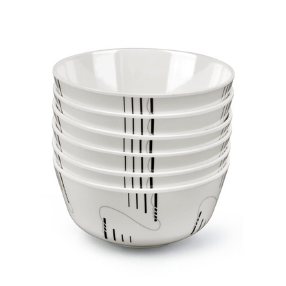 SUPERWARE | Pure Melamine | Katori Set - STRIP & ROPES (3.5 ") | 6 Nos. | Stain Free, Glazed Finish