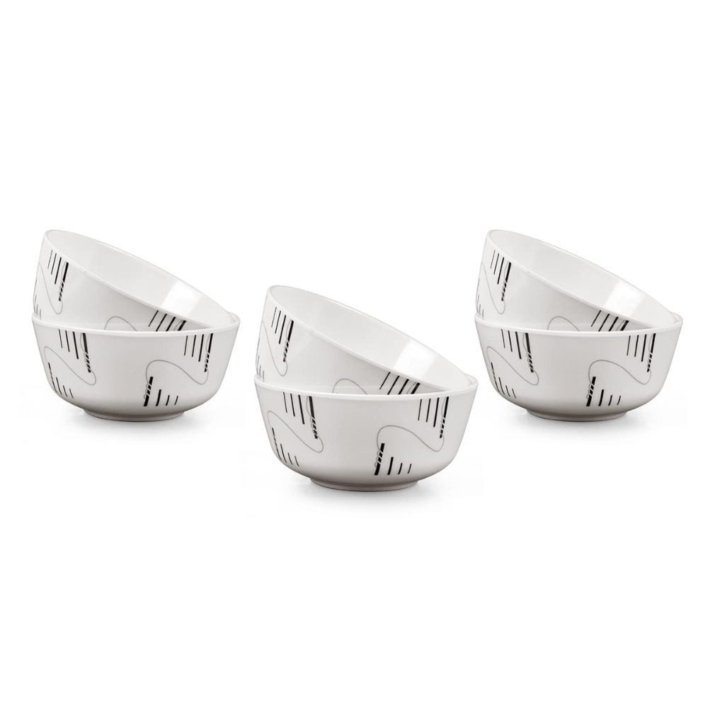 SUPERWARE | Pure Melamine | Katori Set - STRIP & ROPES (3.5 ") | 6 Nos. | Stain Free, Glazed Finish