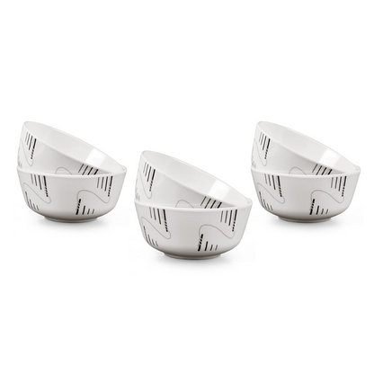 SUPERWARE | Pure Melamine | Katori Set - STRIP & ROPES (3.5 ") | 6 Nos. | Stain Free, Glazed Finish