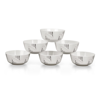 SUPERWARE | Pure Melamine | Katori Set - STRIP & ROPES (3.5 ") | 6 Nos. | Stain Free, Glazed Finish
