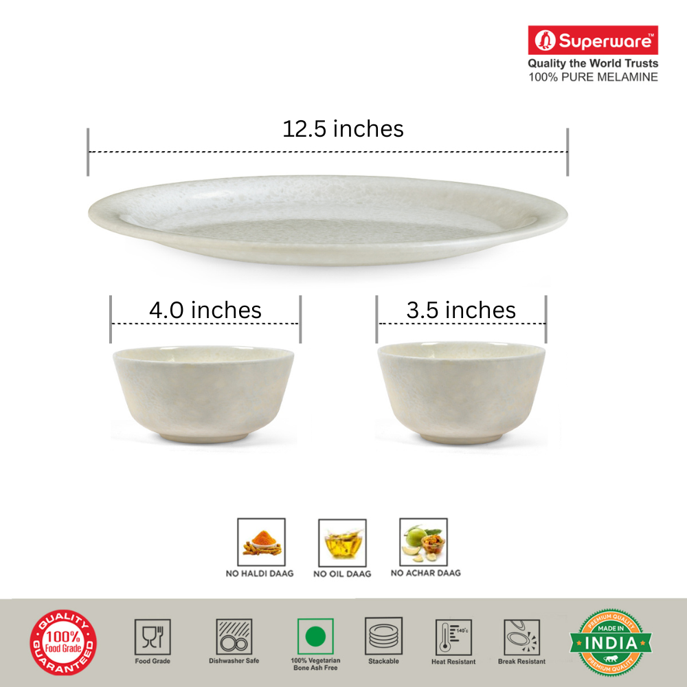 SUPERWARE, Buffet Set - GLOSSY SUPER PEARL | Set Of 18 Pcs.