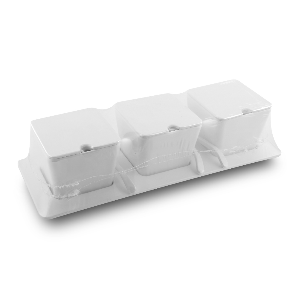 SUPERWARE | Pure Melamine | Condiment Set | Set of 10 Pcs.| Stain Free, Glazed Finish