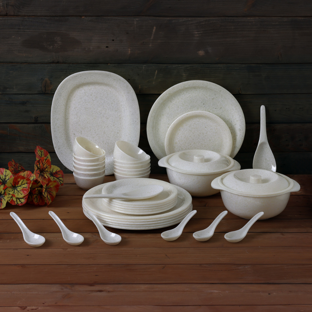 SUPERWARE, Dinner Set - GLOSSY SUPER PEARL | Set Of 37 Pcs.