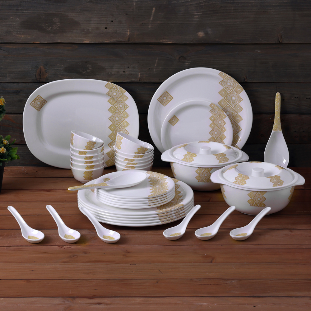 SUPERWARE, Dinner Set - GOLDDEKO | Set Of 37 Pcs.