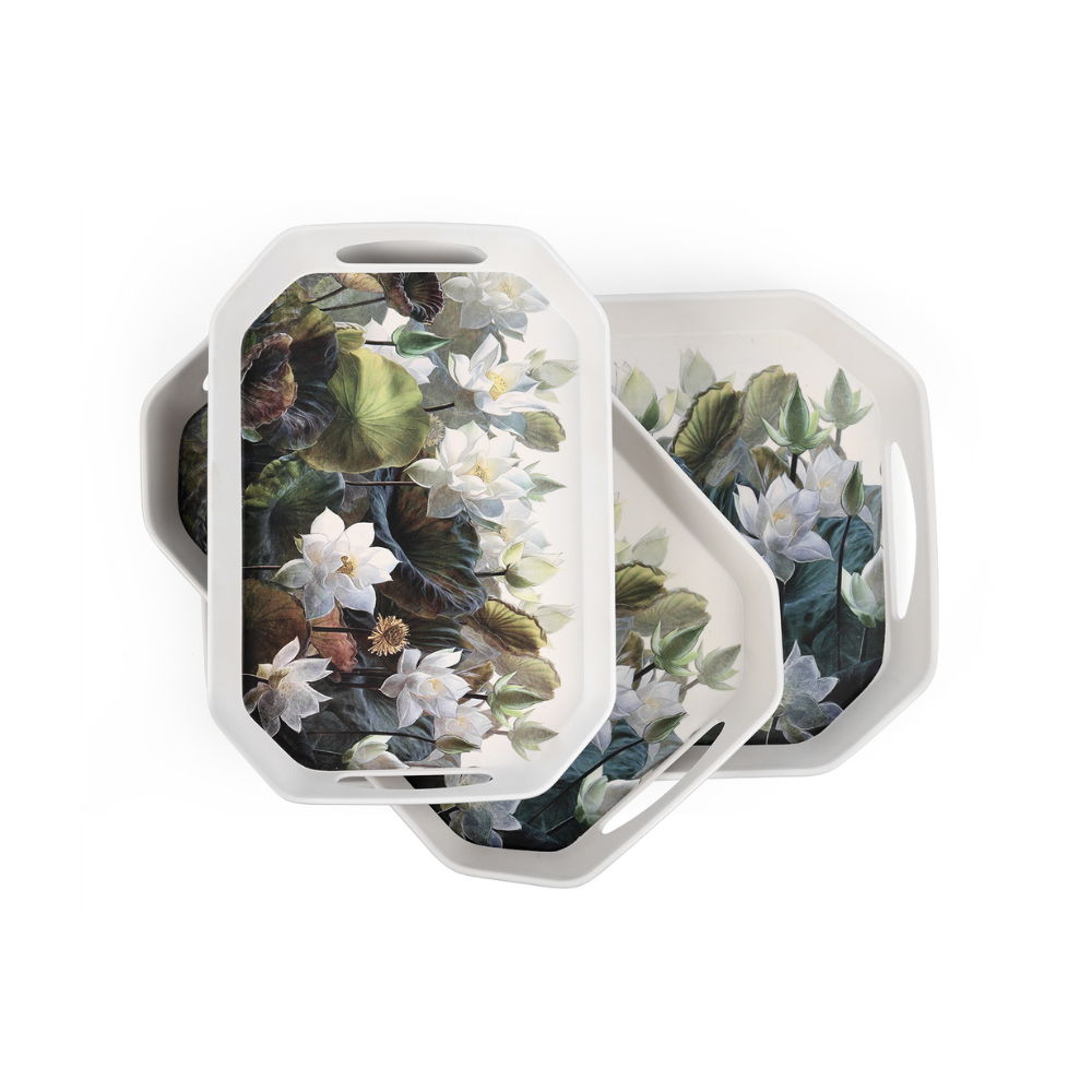 SUPERWARE, Hexa Tray Set - LOTUS POND | Set Of 3 Pcs.
