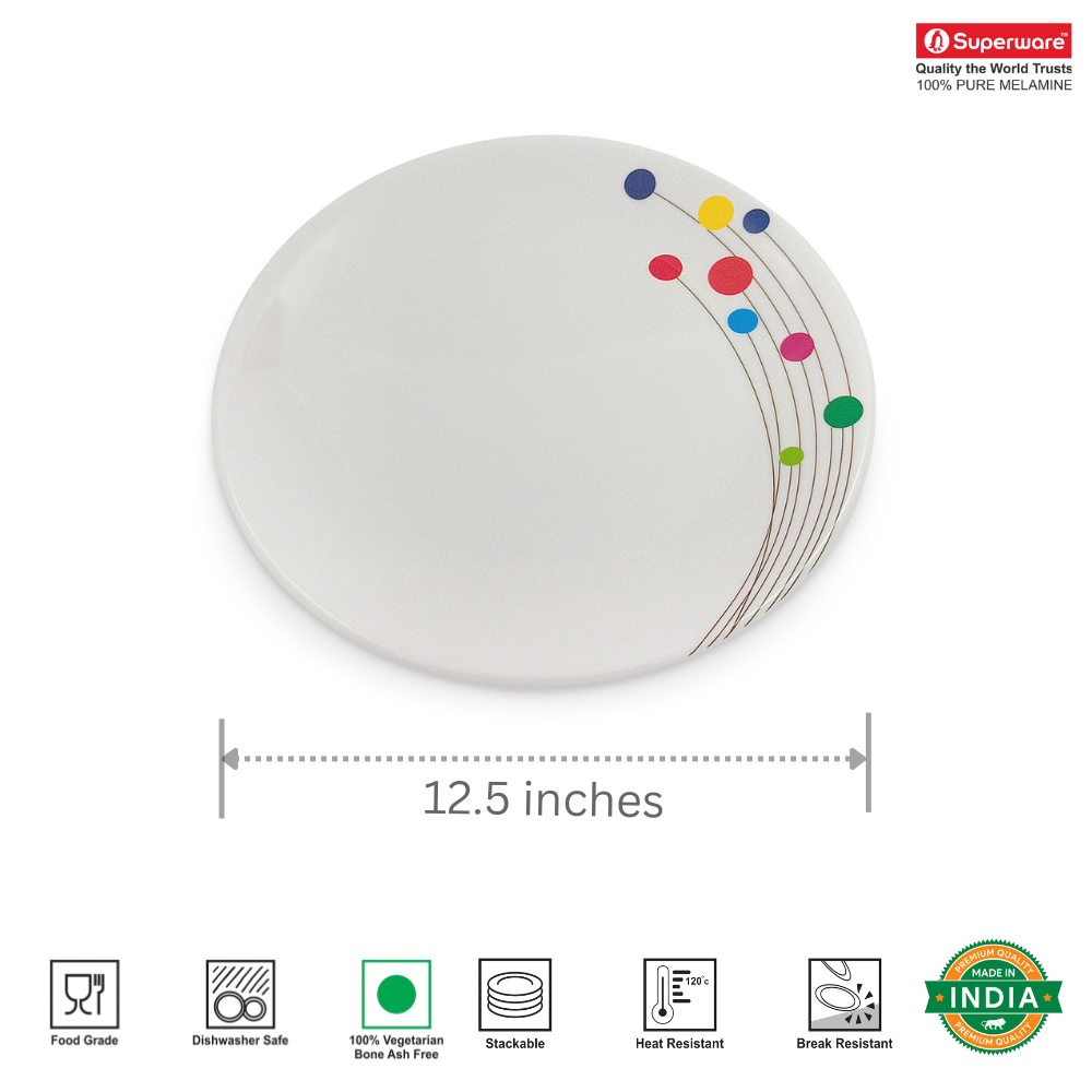 SUPERWARE, Plate Set - COLOUR BUBBLES | 6 Nos.