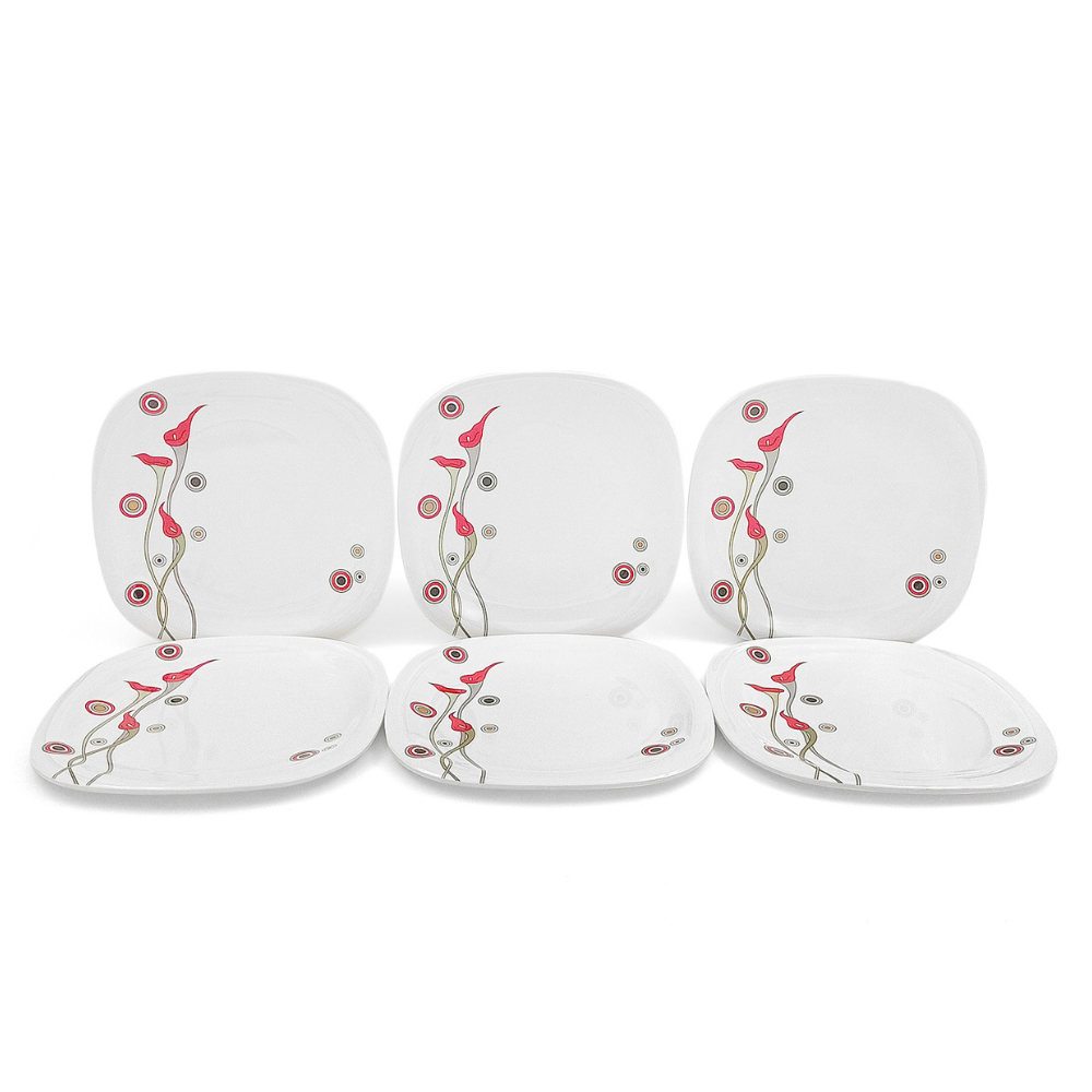 SUPERWARE, Plate Set - FLAMINGO FLOWER | 6 Nos.