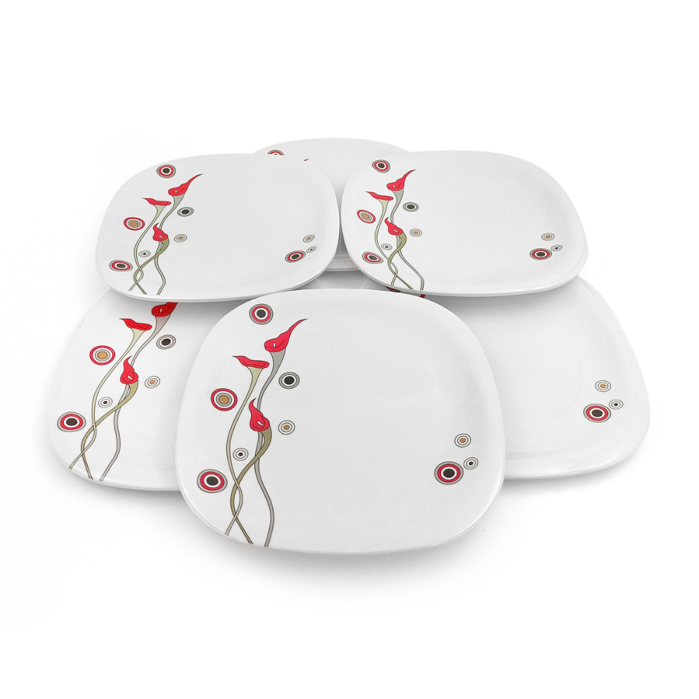 SUPERWARE, Plate Set - FLAMINGO FLOWER | 6 Nos.