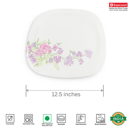 SUPERWARE, Plate Set - LILAC FLOWER | 6 Nos.