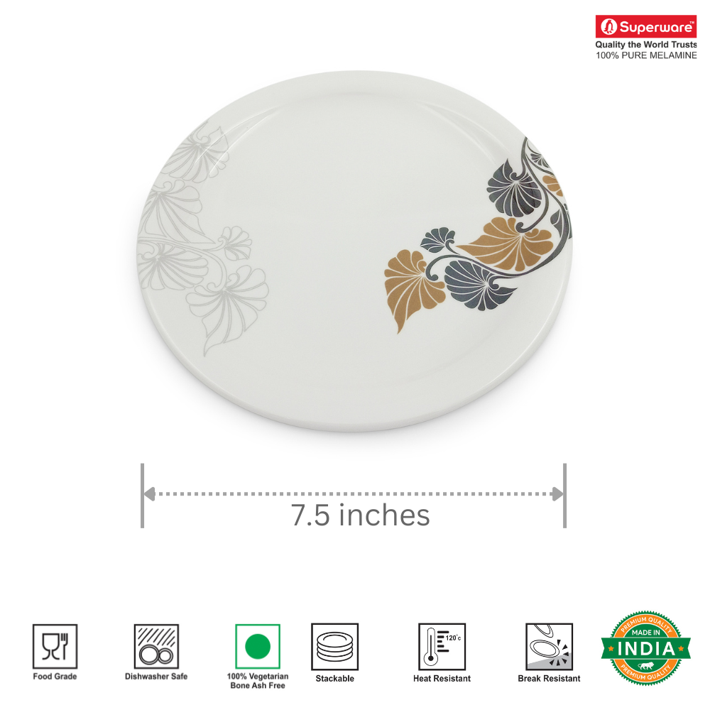 SUPERWARE, Plate Set - VEGETAL GOLD | 6 Nos.