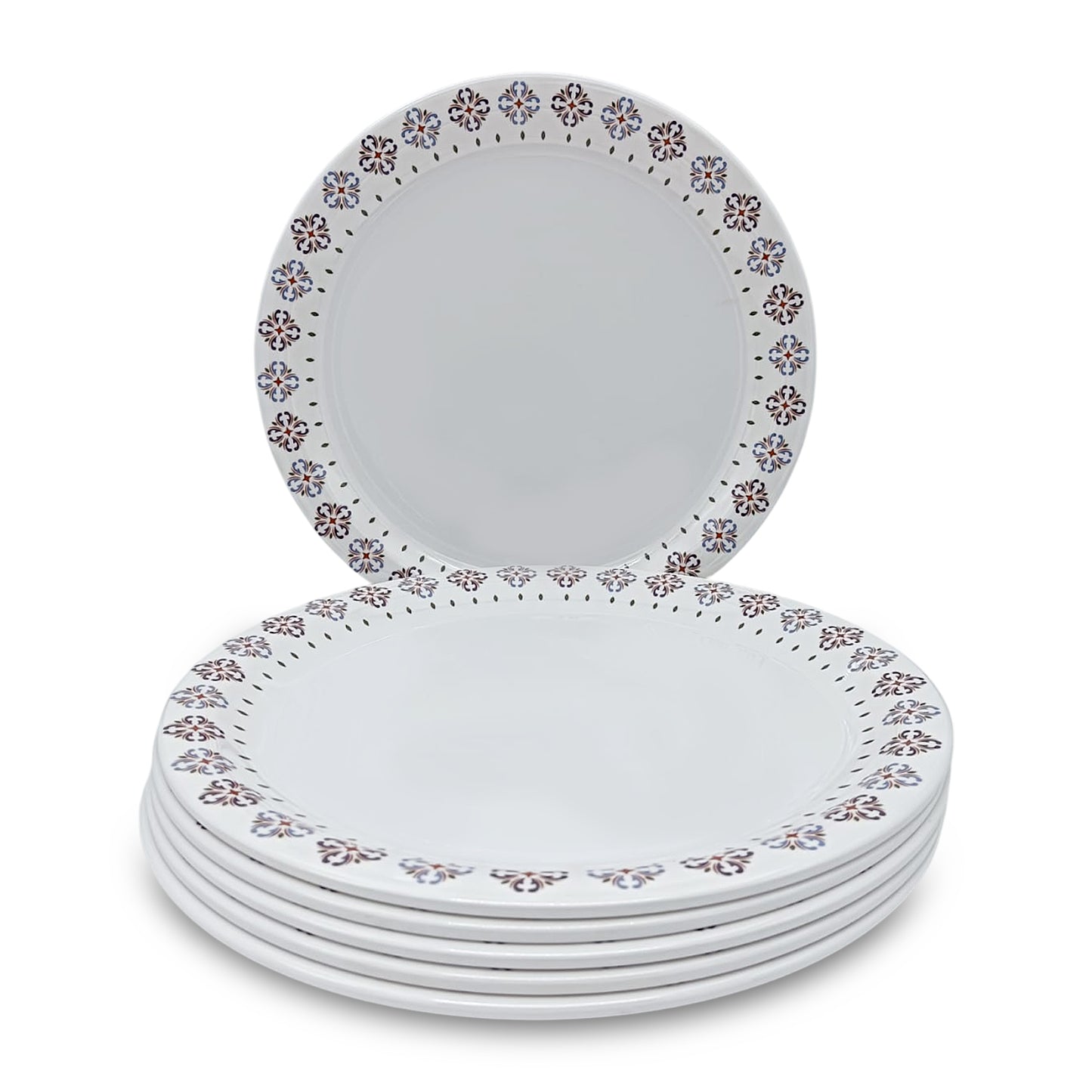 SUPERWARE | Pure Melamine | Buffet Plate Set – Serene Sky (12.5”) | 6 Nos. | Stain Free, Glazed Finish