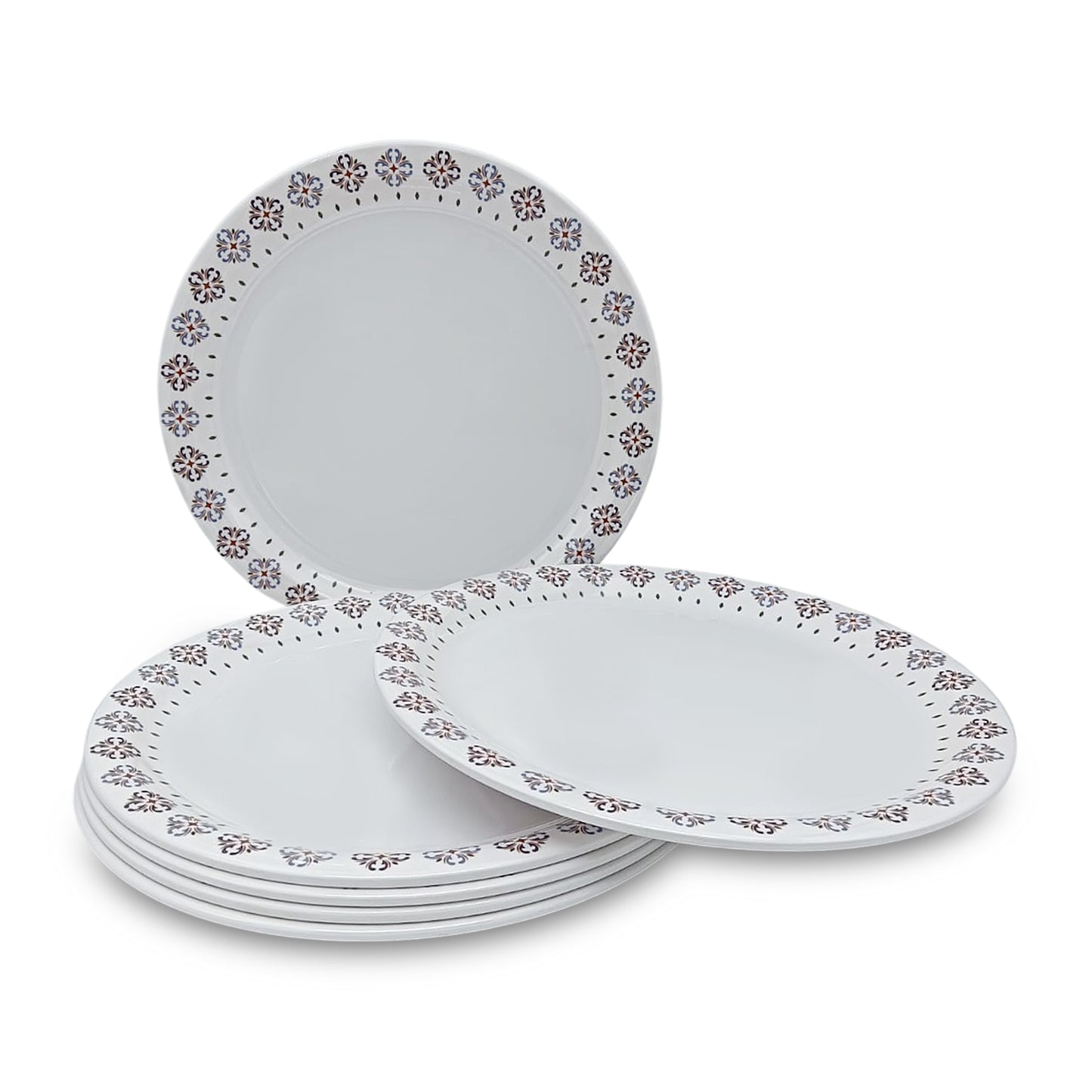 SUPERWARE | Pure Melamine | Buffet Plate Set – Serene Sky (12.5”) | 6 Nos. | Stain Free, Glazed Finish