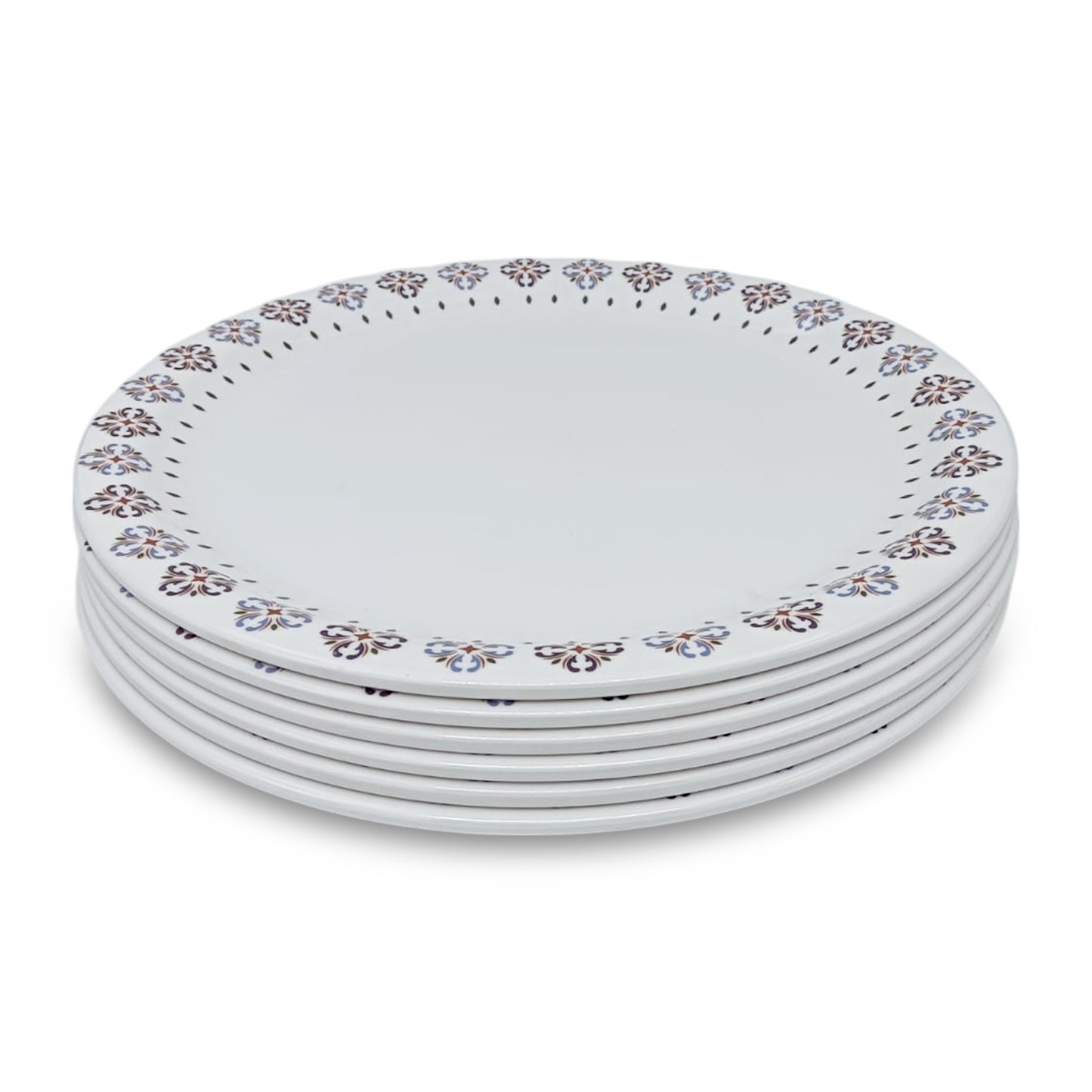 SUPERWARE | Pure Melamine | Buffet Plate Set – Serene Sky (12.5”) | 6 Nos. | Stain Free, Glazed Finish