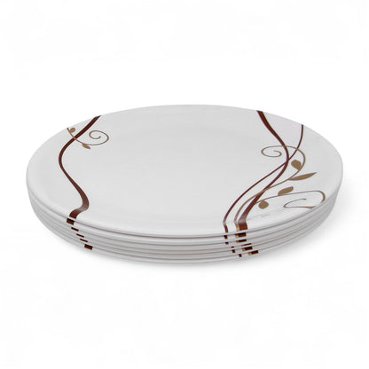 SUPERWARE | Pure Melamine | Buffet Plate Set – Spiral Fluer (12.5”) | 6 Nos. | Stain Free, Glazed Finish