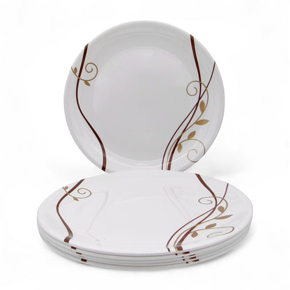 SUPERWARE | Pure Melamine | Buffet Plate Set – Spiral Fluer (12.5”) | 6 Nos. | Stain Free, Glazed Finish
