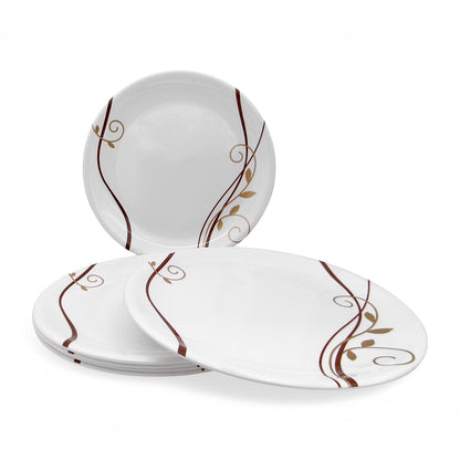 SUPERWARE | Pure Melamine | Buffet Plate Set – Spiral Fluer (12.5”) | 6 Nos. | Stain Free, Glazed Finish
