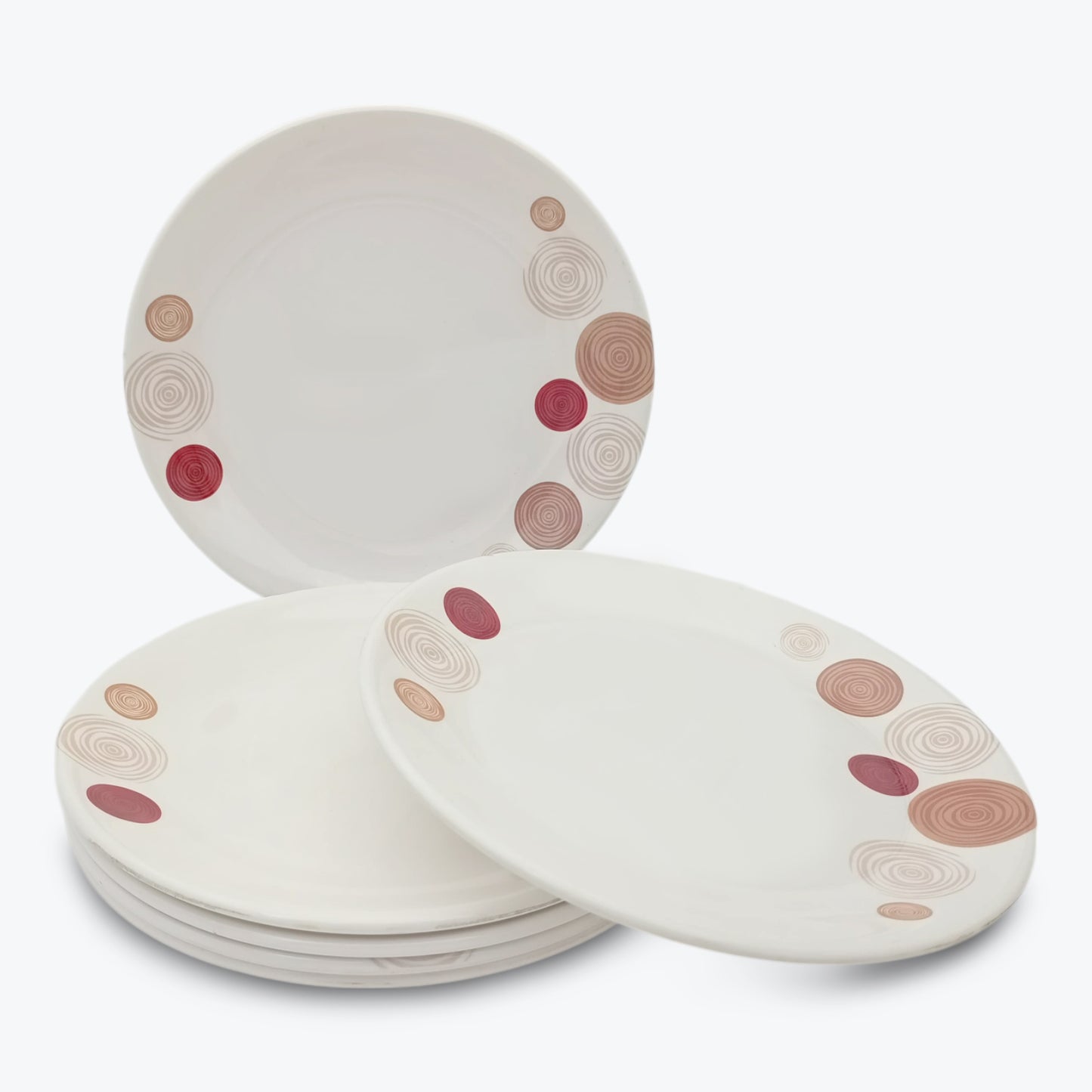 SUPERWARE | Pure Melamine | Buffet Plate Set 12.5" - Spiral (12.5”) | 6 Nos. | Stain Free, Glazed Finish