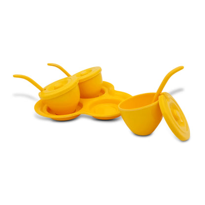 SUPERWARE | Pure Melamine | Trio Sauce Set - Yellow | Set Of 10 Pcs.| Stain Free, Glazed Finish