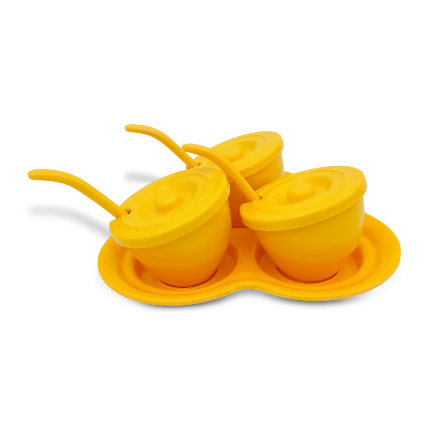 SUPERWARE | Pure Melamine | Trio Sauce Set - Yellow | Set Of 10 Pcs.| Stain Free, Glazed Finish
