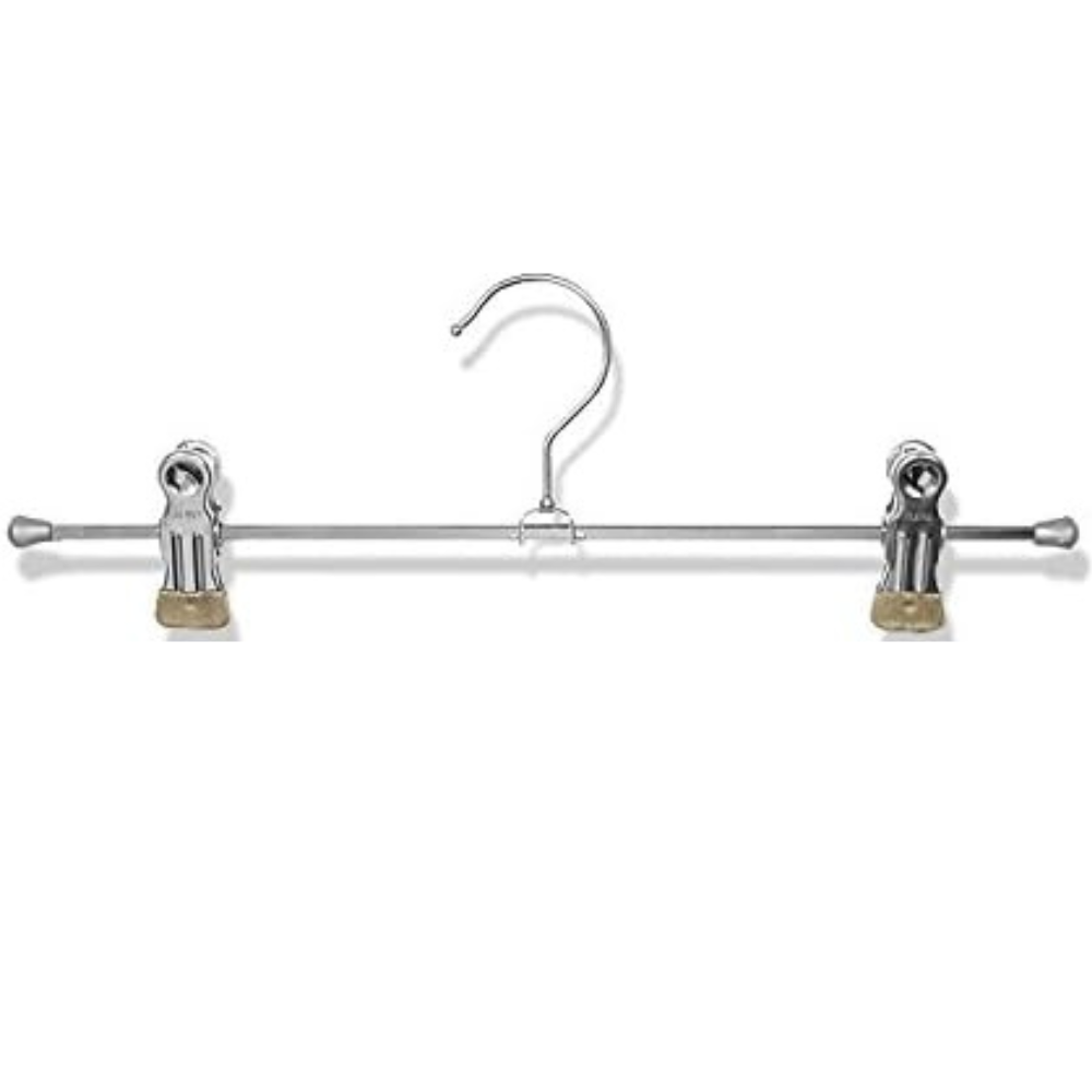 MAWA | Made in Germany | Metal Hanger Set | Trouser Hanger | Clip K 30/D | Two Adjustable MAWA Clips | 360° Rotatable Swivel Hook | Space Saver | 10 Pieces