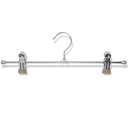MAWA | Made in Germany | Metal Hanger Set | Trouser Hanger | Clip K 30/D | Two Adjustable MAWA Clips | 360° Rotatable Swivel Hook | Space Saver | 10 Pieces