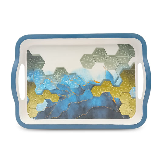 SUPERWARE | Pure Melamine | Matrix Tray Set - Mistpeak | Set Of 3 Pcs.| Stain Free, Glazed Finish