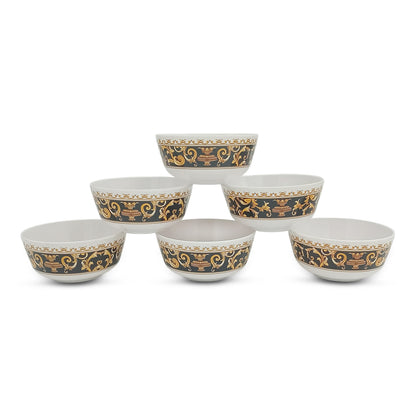 SUPERWARE | Pure Melamine | Bowl Set - Dynasty 4" | 6 Nos. | Stain Free, Glazed Finish