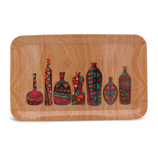 SUPERWARE | Pure Melamine | Retro Tray Set - African Vases | Set Of 3 Pcs.| Stain Free, Glazed Finish