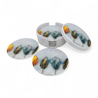 SUPERWARE | Pure Melamine | Coasters - Autumn | Set Of 8 Pcs | Stain Free, Glazed Finish