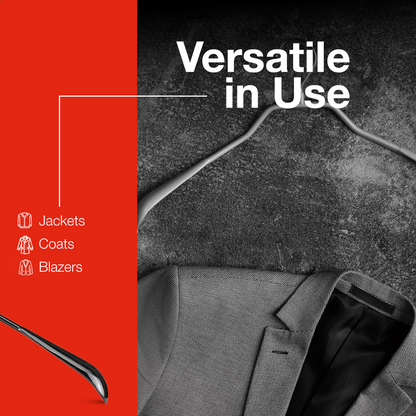 MAWA | Made in Germany | Metal Hanger Set | Jacket Hanger | Bodyform 42/L | Non-Slip Coating | 360° Rotatable Swivel Hook | Widened Shoulder Support | 5 Pieces