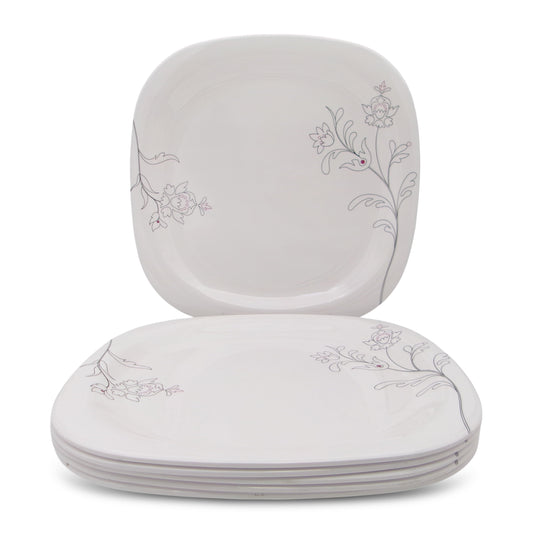 SUPERWARE | Pure Melamine | Buffet Plate Set – Summer Stems (12.5”) | 6 Nos. | Stain Free, Glazed Finish