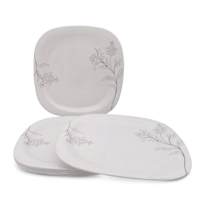 SUPERWARE | Pure Melamine | Buffet Plate Set – Summer Stems (12.5”) | 6 Nos. | Stain Free, Glazed Finish