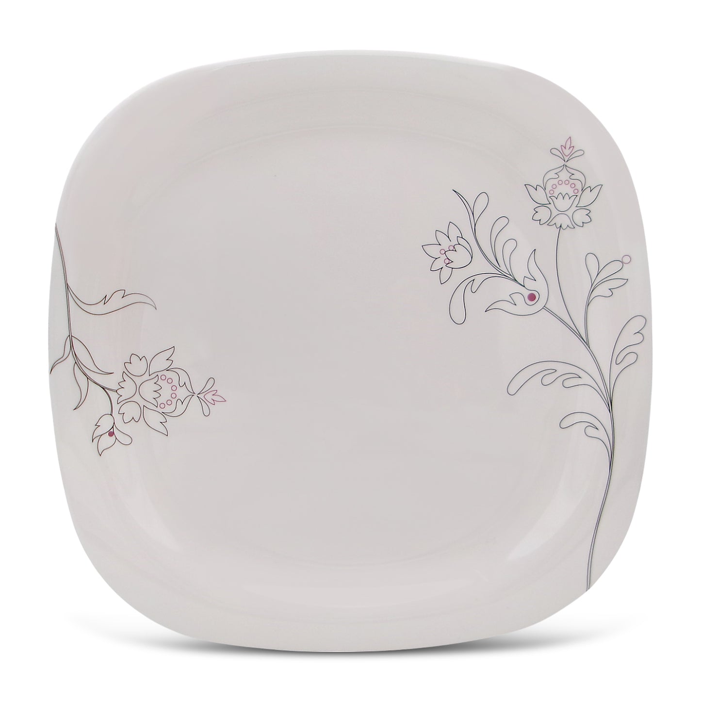 SUPERWARE | Pure Melamine | Buffet Plate Set – Summer Stems (12.5”) | 6 Nos. | Stain Free, Glazed Finish
