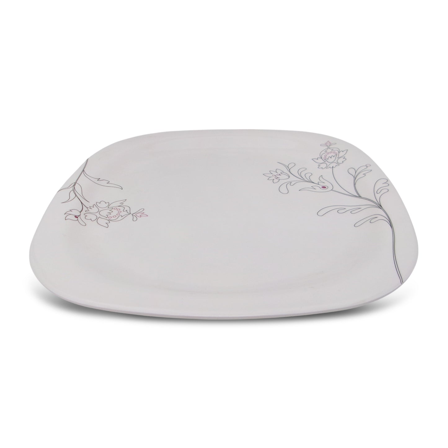 SUPERWARE | Pure Melamine | Buffet Plate Set – Summer Stems (12.5”) | 6 Nos. | Stain Free, Glazed Finish
