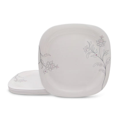 SUPERWARE | Pure Melamine | Buffet Plate Set – Summer Stems (12.5”) | 6 Nos. | Stain Free, Glazed Finish