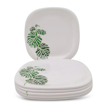 SUPERWARE | Pure Melamine | Small Plate Set - Swiss Leave (7.5") | 6 Nos. | Stain Free, Glazed Finish