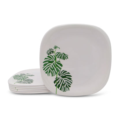 SUPERWARE | Pure Melamine | Small Plate Set - Swiss Leave (7.5") | 6 Nos. | Stain Free, Glazed Finish